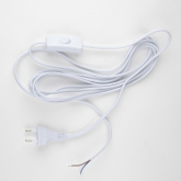 Сетевой шнур с вилкой и выключателем UCX-C12/01A-350 WHITE 1А 250Вт 3,5м белый ТМ Uniel