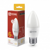 Лампа светодиодная LED-СВЕЧА-VC 6Вт 230В Е27 3000К 480Лм IN HOME