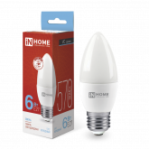 Лампа светодиодная LED-СВЕЧА-VC 6Вт 230В Е27 6500К 480Лм IN HOME
