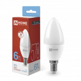 Лампа светодиодная LED-СВЕЧА-VC 6Вт 230В Е14 6500К 540Лм IN HOME