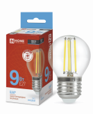 Лампа светодиодная LED-ШАР-deco 9Вт 230В Е27 6500К 810Лм прозрачная IN HOME