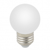 Лампа декоративная светодиодная LED-G45-ШАР-1W/6000K/E27/FR/С 80Lm матовая 6000K Volpe