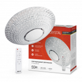 Светильник светодиодный COMFORT CRYSTAL 55Вт 230В 3000-6500K 4400Лм 400x100мм с пультом ДУ IN HOME