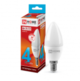 Лампа светодиодная LED-СВЕЧА-VC 4Вт 230В Е14 4000К 360Лм IN HOME