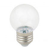 Лампа декоративная светодиодная LED-G45-1W/3000K/E27/CL/С шар прозр 3000K TM Uniel