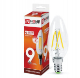 Лампа светодиодная LED-СВЕЧА-deco 9Вт 230В Е14 6500К 810Лм прозрачная IN HOME