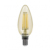 Лампа светодиодная LED-СВЕЧА-deco 5Вт 230В Е14 3000К 450Лм золотистая IN HOME