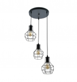 Светильник подвес LOFT 1006R-3 под 3 лампы E27 плафон 150мм/база R300мм МЕТАЛЛ ЧЕРНЫЙ Oreol