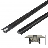 Шинопровод осветительный UBX-Q123 RS2 BLACK 300 SET01 в наб с заглуш+ввод пит, 1-фаз встраив черн 3м