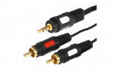Шнур Стерео 3,5 мм - 2 RCA, длина 1,5 мeтра (GOLD) REXANT