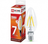 Лампа светодиодная LED-СВЕЧА-deco 7Вт 230В Е14 6500К 630Лм прозрачная IN HOME