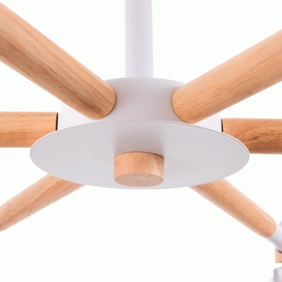 Люстра потолочная Wood 962 6 ламп S-20м² БЕЛЫЙ Oreol