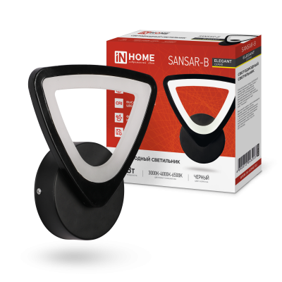 Светильник светодиодный ELEGANT SANSAR-B 15Вт 230В 3000-6500K 1200Лм STEP COLOR черный IN HOME