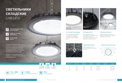 Светильник складской LHB-UFO 200Вт 120гр 230В 5000К 21000Лм 105лм/Вт IP65 без пульсации NEOX
