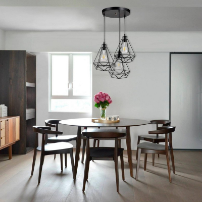 Светильник подвес LOFT 1001R-3 под 3 лампы E27 плафон 205мм/база R300мм МЕТАЛЛ ЧЕРНЫЙ Oreol