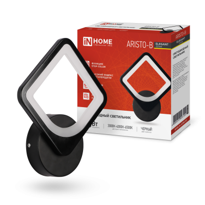 Светильник светодиодный ELEGANT ARISTO-B 15Вт 230В 3000-6500K 1200Лм STEP COLOR черный IN HOME