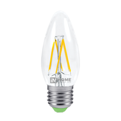 Лампа светодиодная LED-СВЕЧА-deco 7Вт 230В Е14 3000К 630Лм прозрачная IN HOME