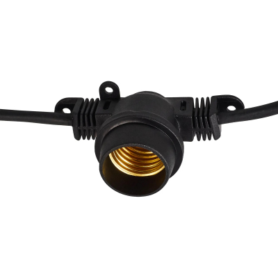 Гирлянда Белт-лайт UDL-K120 200/E27/100M IP65 BLACK BELT-LIGHT 100м+1,5м сетевой шнур 200 патронов E27 шаг 50см чёрная TM Uniel