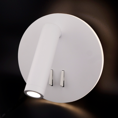 Светильник светодиодный настенный WALL 136 круг 6W+3W 4000К 140mm белый Oreol