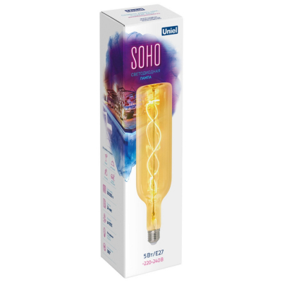 Лампа светодиодная Soho LED-SF21-5W/SOHO/E27/CW GOLDEN GLS77GO золотая TM Uniel