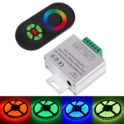 RGB-контроллер сенсорный 5кл. 5203B Черный 12/24V 18A 216/432W Oreol