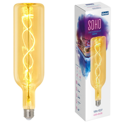 Лампа светодиодная Soho LED-SF21-5W/SOHO/E27/CW GOLDEN GLS77GO золотая TM Uniel