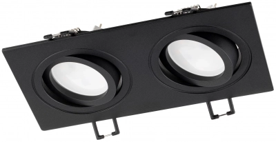 Точечный Светильник Loft 9580-2S 180×95mm Алюминий под 2 лампы GU10 GU5.3 КВАДРАТ поворотный ЧЕРНЫЙ Oreol