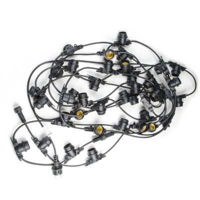 Гирлянда Белт-лайт UDL-K120 200/E27/100M IP65 BLACK BELT-LIGHT 100м+1,5м сетевой шнур 200 патронов E27 шаг 50см чёрная TM Uniel