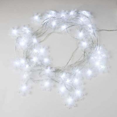 Гирлянда светодиодная «Снежинки-2» ULD-S0500-050/DTA WHITE IP20 SNOWFLAKES-2 5м 50д 4000К прозр пров