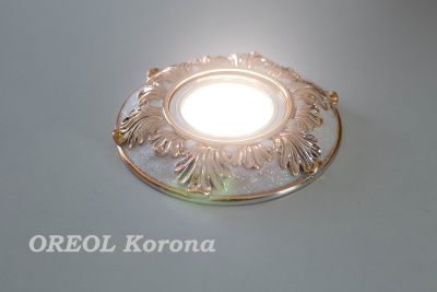 Светильник точечный OREOL Korona 3209 120/60mm под лампу MR16 Белый +Золото