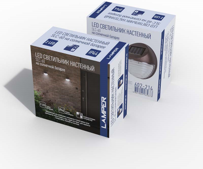 Светильник светодиодный, настенный на солнечной батарее (SLC-60)  LAMPER