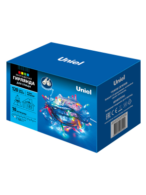 Гирлянда светодиодная с эффектом мерцания ULD-S1000-120/TWK MULTI IP67 10м 120д соед разноц пров бел