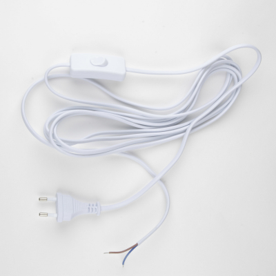 Сетевой шнур с вилкой и выключателем UCX-C12/01A-350 WHITE 1А 250Вт 3,5м белый ТМ Uniel
