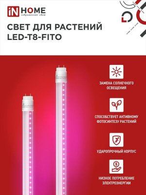 Лампа светодиодная LED-T8-FITO 10Вт 230В G13 600мм IN HOME