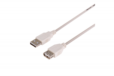 Кабель USB (шт. USB A - гн. USB A) 1.8 метра, серый REXANT