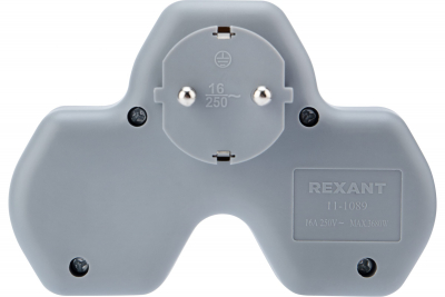 Двойник электрический REXANT 16 А с заземлением и защитными шторками + 2 USB порта, 2,4 А, белый