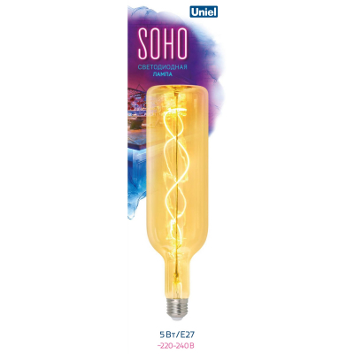 Лампа светодиодная Soho LED-SF21-5W/SOHO/E27/CW GOLDEN GLS77GO золотая TM Uniel