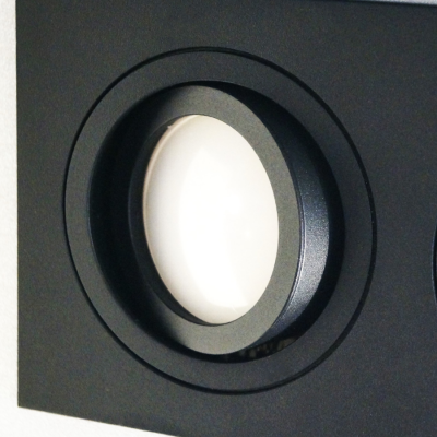 Точечный Светильник Loft 9580-2S 180×95mm Алюминий под 2 лампы GU10 GU5.3 КВАДРАТ поворотный ЧЕРНЫЙ Oreol