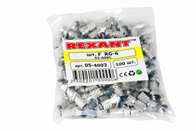 F-разъем RG-6,  L=19 мм, медь REXANT