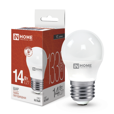 Лампа светодиодная LED-ШАР-VC 14Вт E27 4000K 1330Лм IN HOME