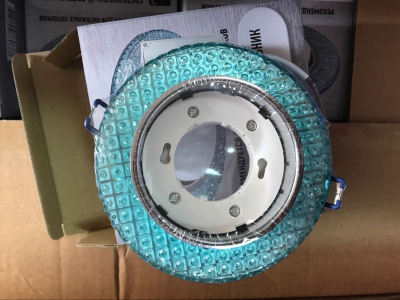 Светильник точечный OREOL Crystal GX105-LB 125/80mm под лампу GХ53 H4 голубой