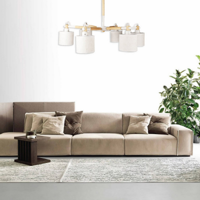Люстра потолочная Wood 962 6 ламп S-20м² БЕЛЫЙ Oreol