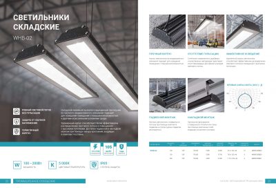 Светильник складской светодиодный WHB-02 200Вт 230В 5000К 21000Лм 105лм/Вт IP65 без пульсации NEOX