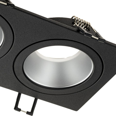Точечный Светильник Loft 9580-2S 180×95mm Алюминий под 2 лампы GU10 GU5.3 КВАДРАТ поворотный ЧЕРНЫЙ Oreol