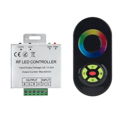 RGB-контроллер сенсорный 5кл. 5203B Черный 12/24V 18A 216/432W Oreol