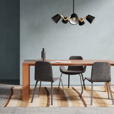 Люстра потолочная Wood 5107 5 ламп S-16м² ЧЕРНЫЙ Oreol