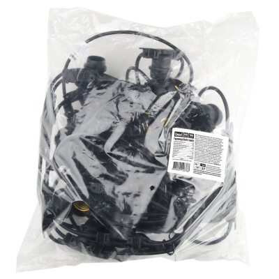 Гирлянда Белт-лайт UDL-K120 200/E27/100M IP65 BLACK BELT-LIGHT 100м+1,5м сетевой шнур 200 патронов E27 шаг 50см чёрная TM Uniel