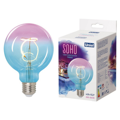 Декоративная светодиодная лампа LED-SF01-4W/SOHO/E27/CW BLUE/WINE GLS77TR
