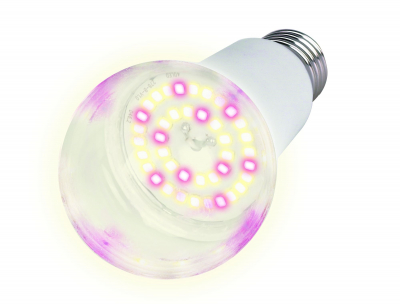 Лампа сд для растений LED-A60-15W/SPFB/E27/CL PLP30WH прозрачная спектр для фотосинтеза ТМ Uniel