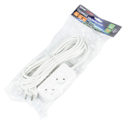 Удлинитель S-CU2-5 WHITE серии Ultra шнур 5м 2 гнезда 10A б/з белый TM Uniel